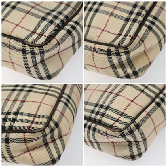 BURBERRY Nova Check Shoulder Bag Canvas Beige Auth 110227 - Picture 14 of 16